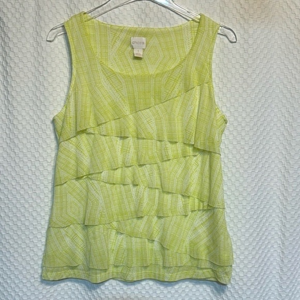 Chico's Vibrant Green Layered Tank Top